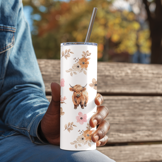 Highland Cow Skinny Tumbler