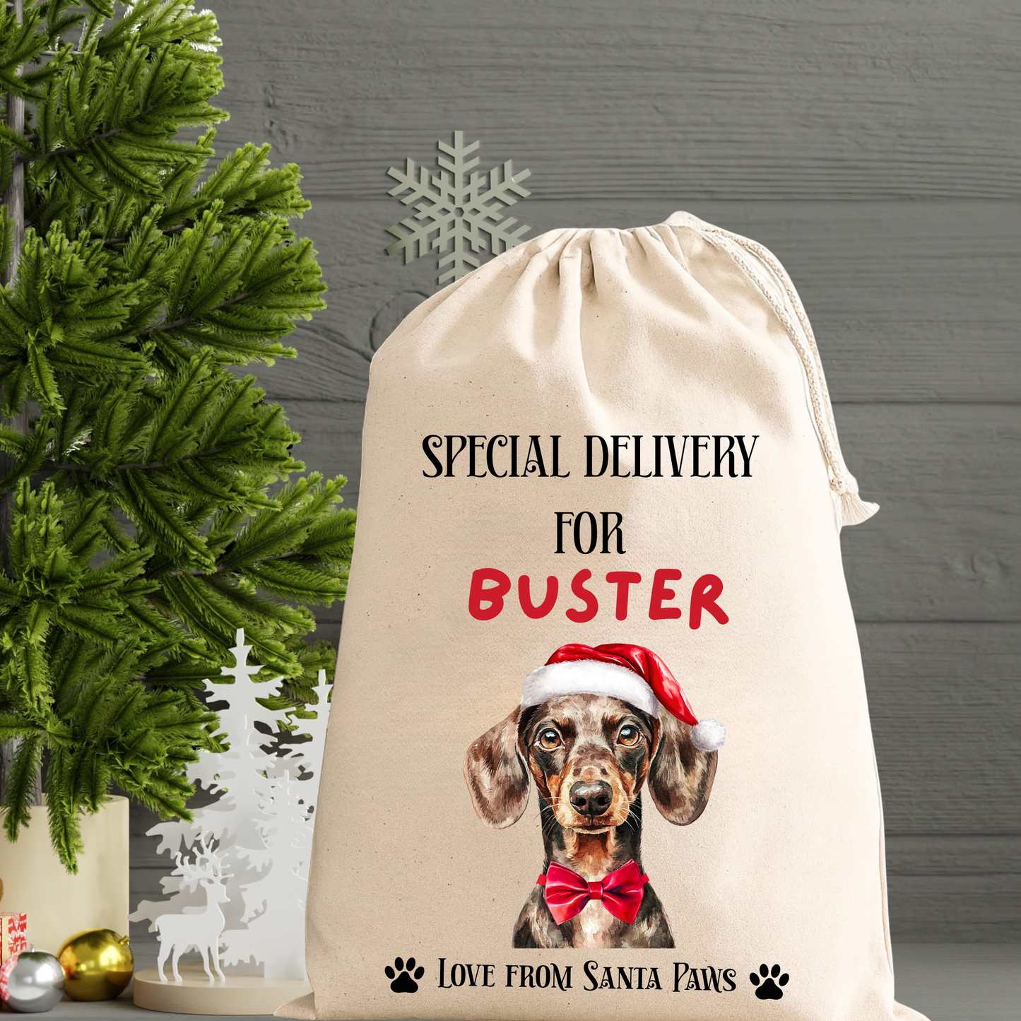 Personalised Dog Santa Sack