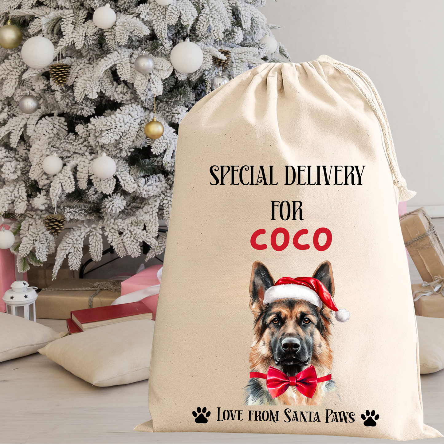 Personalised Dog Santa Sack