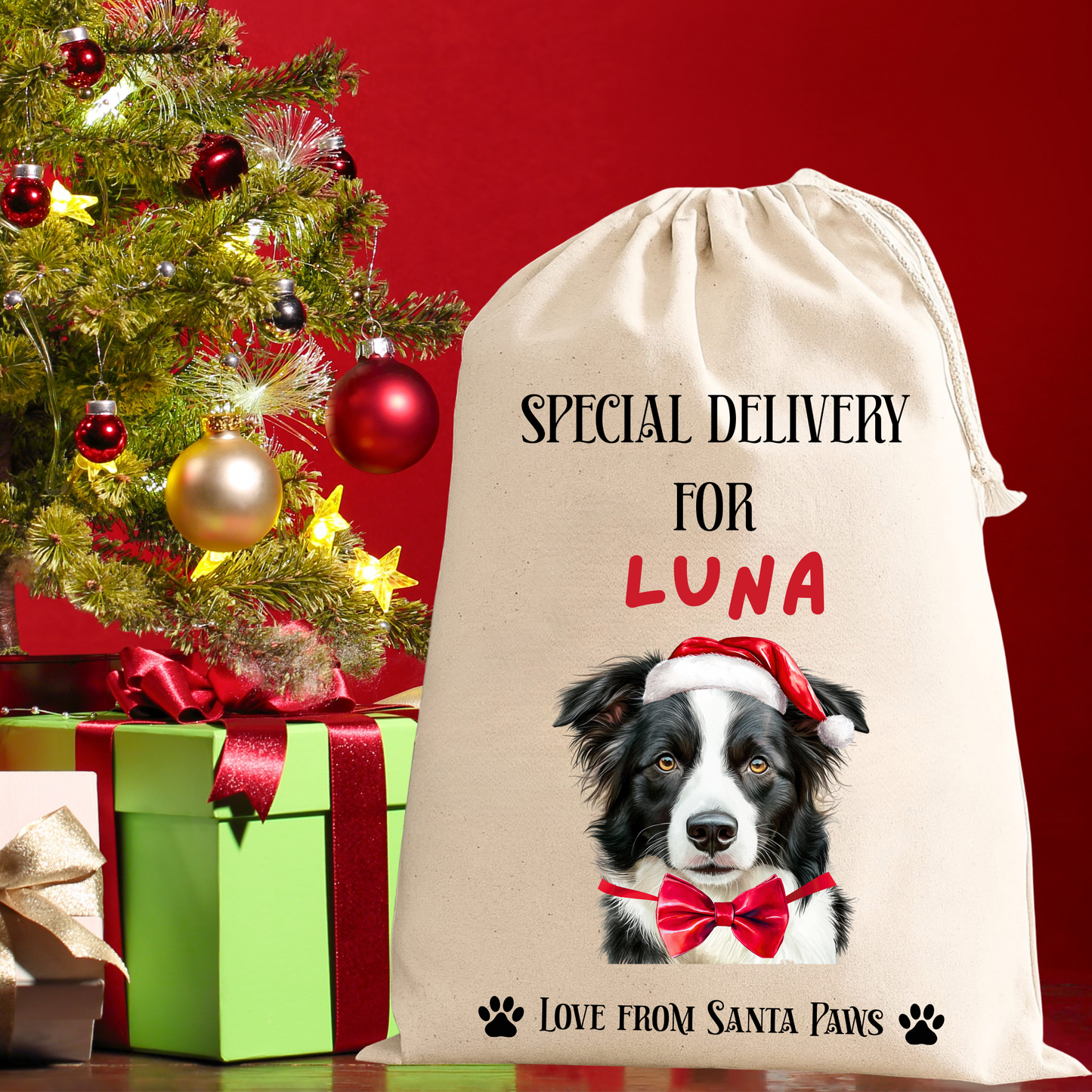 Personalised Dog Santa Sack