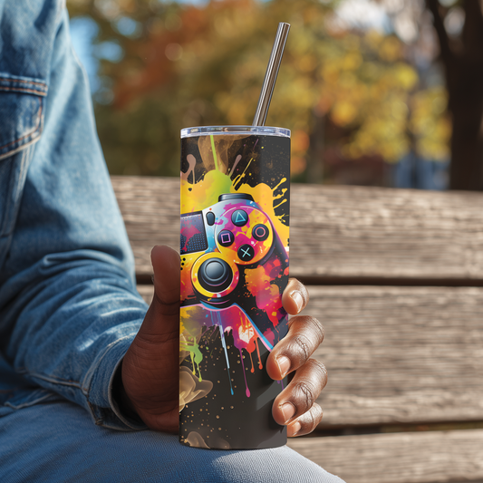 Gaming Controller Skinny Tumbler