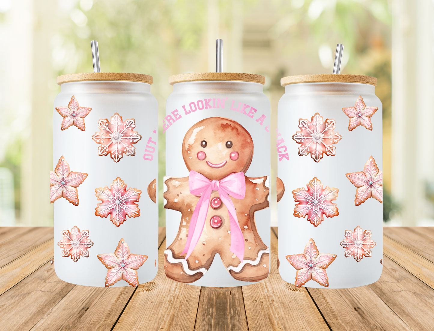 Pink Gingerbread Frosted Libbey Can