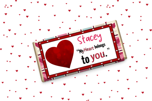 Personalised My Heart Belongs To You Chocolate Bar