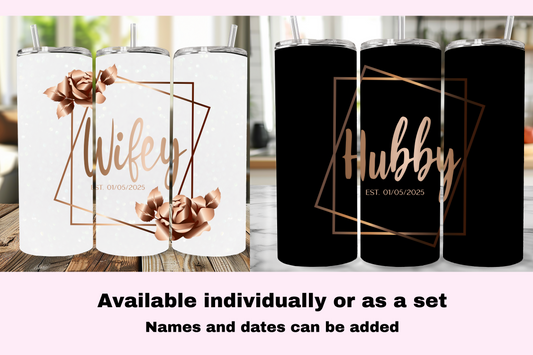 Hubby and Wifey Tumbler Set