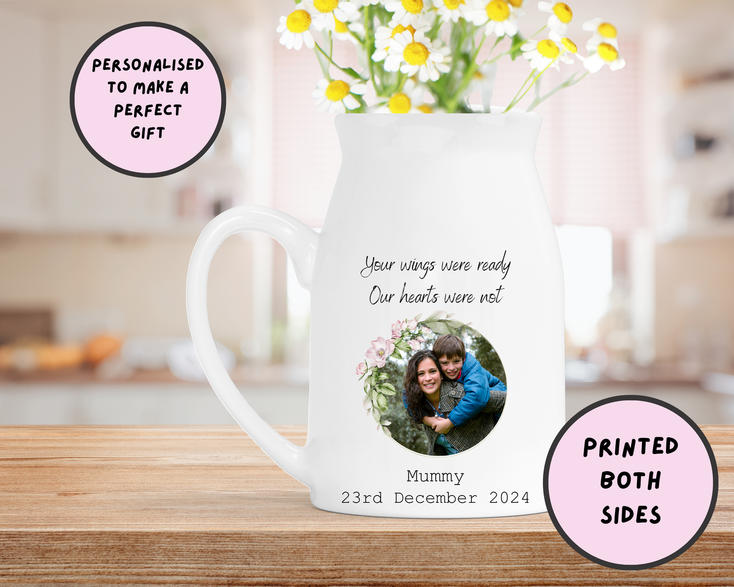 Personalised Memorial Milk Jug Vase