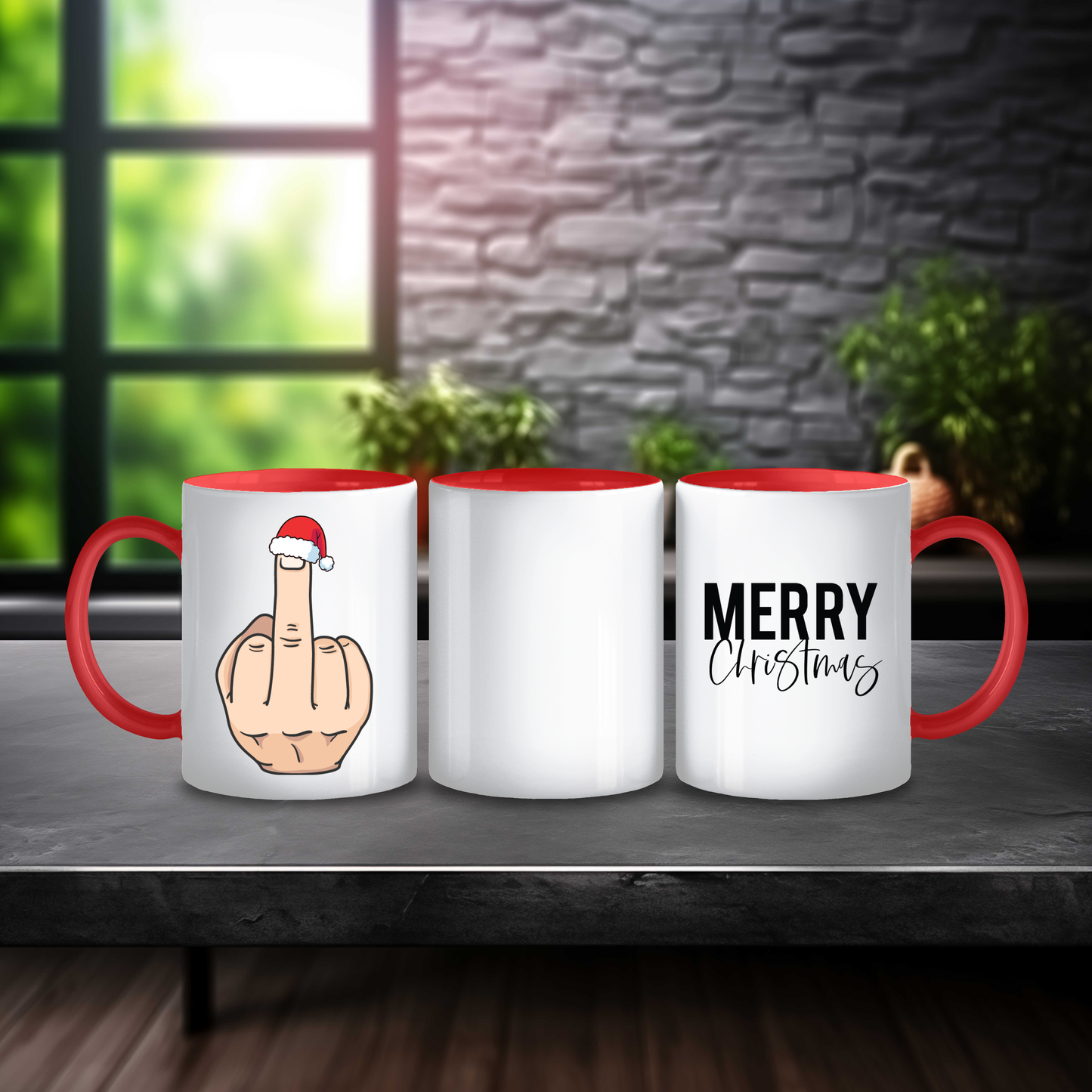 Funny Middle Finger Christmas Mug