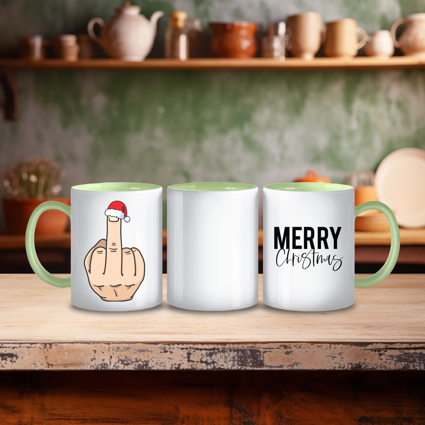 Funny Middle Finger Christmas Mug
