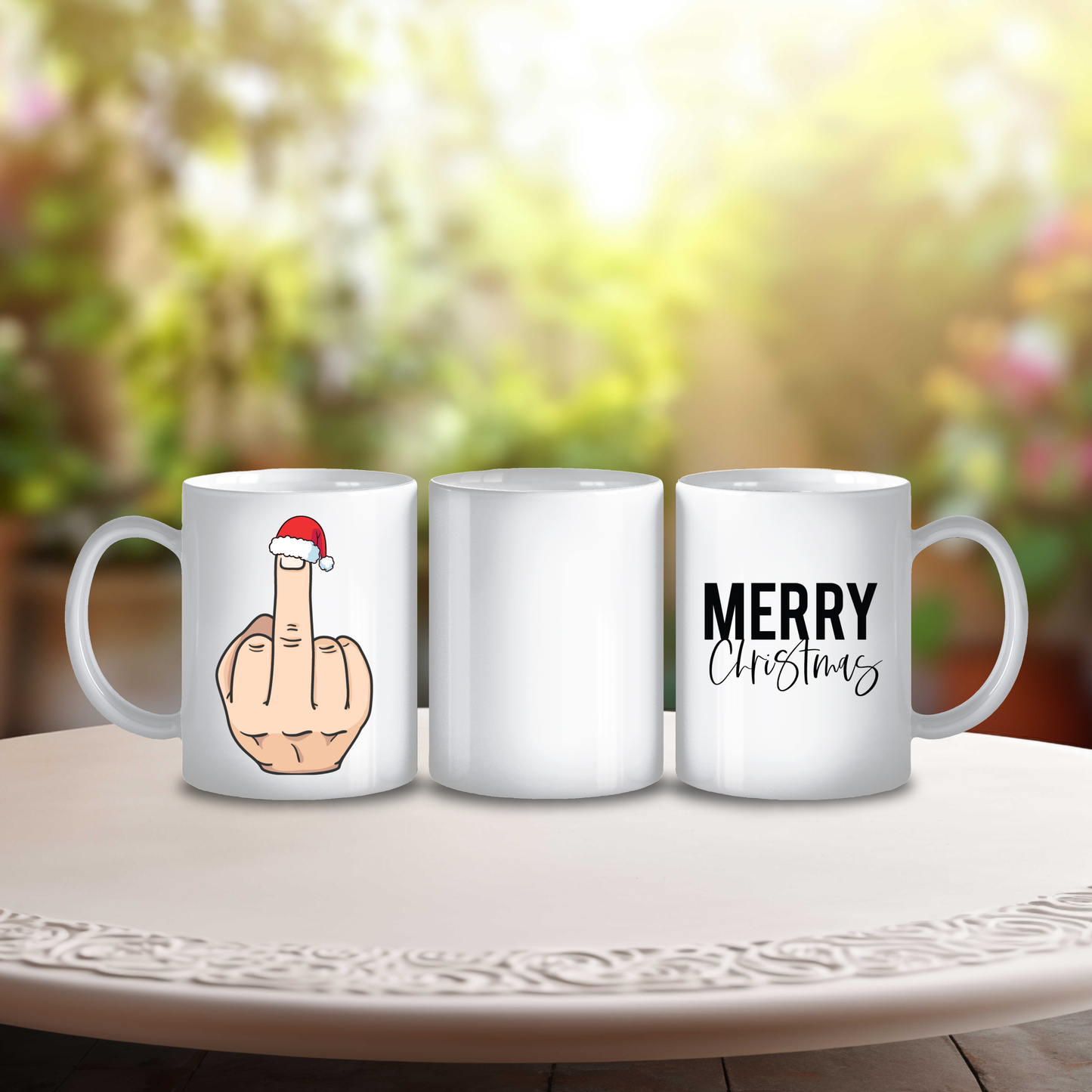 Funny Middle Finger Christmas Mug