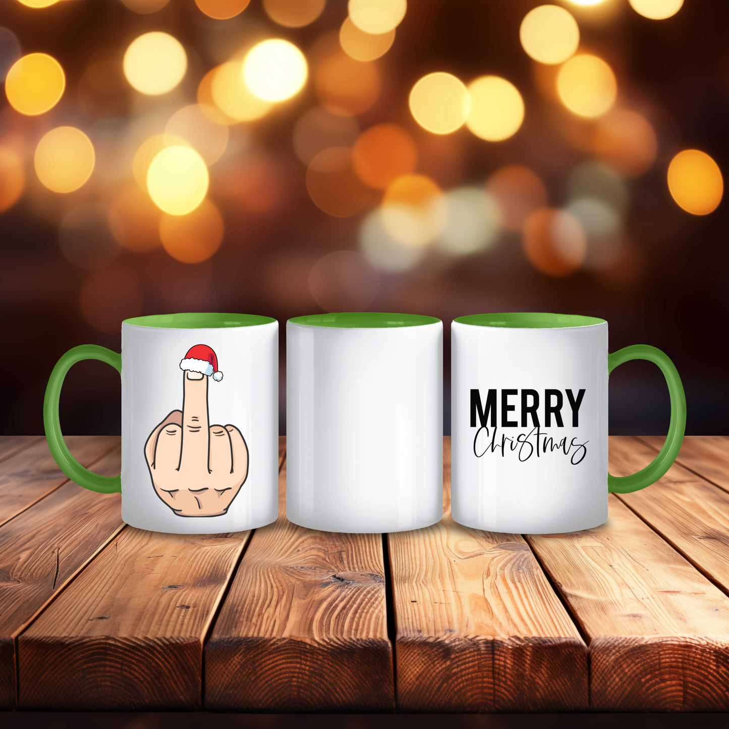 Funny Middle Finger Christmas Mug