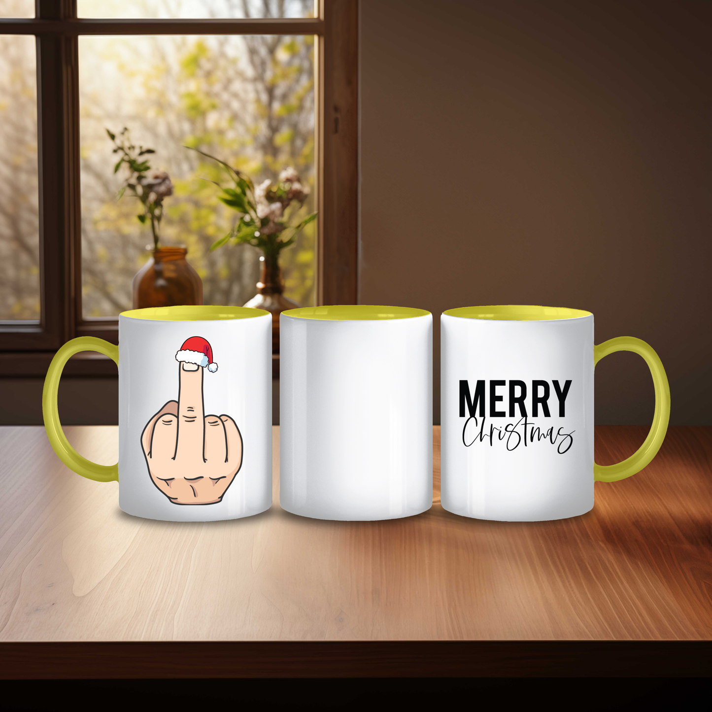 Funny Middle Finger Christmas Mug