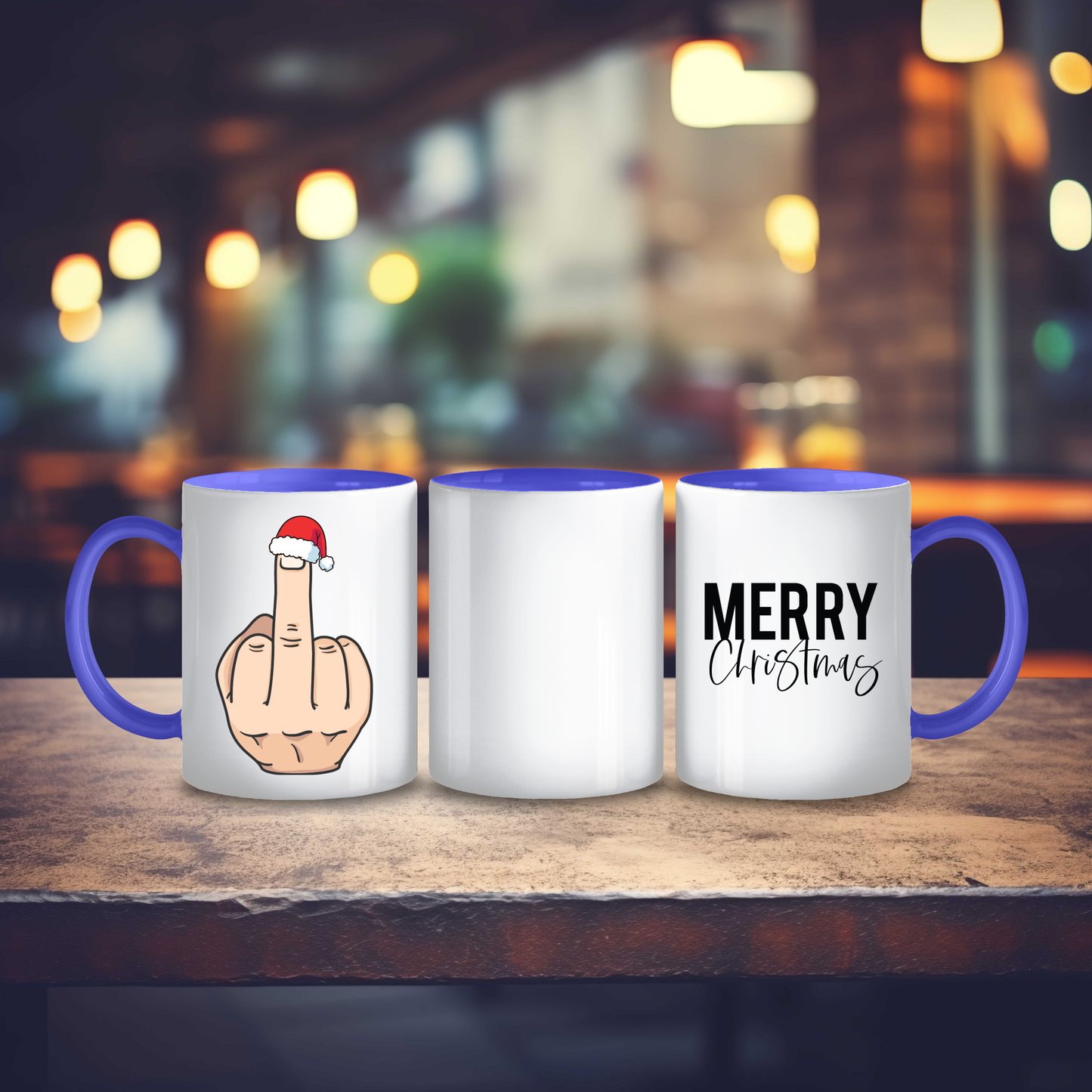 Funny Middle Finger Christmas Mug