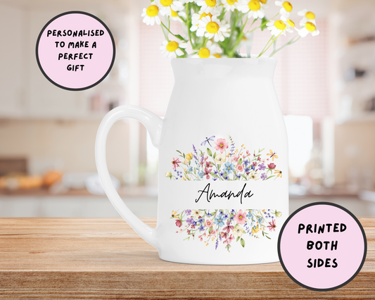 Personalised Flower Milk Jug Vase