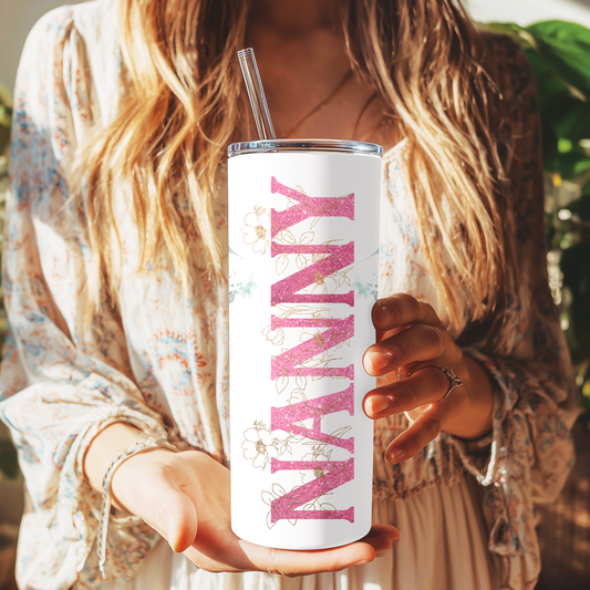 Floral Grandma/Nanny/Nana/Granny Tumbler