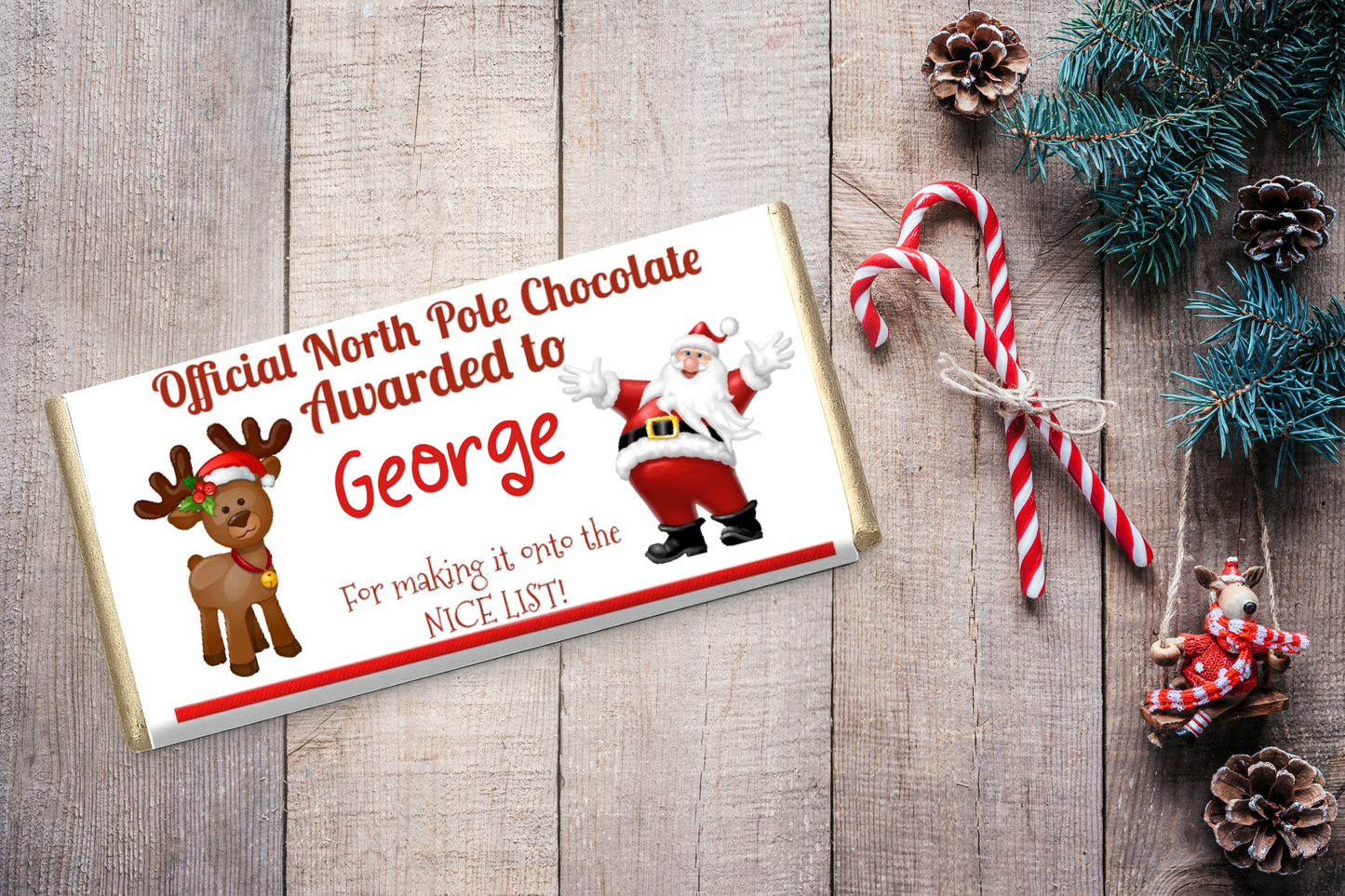 Personalised Nice List Chocolate Bar