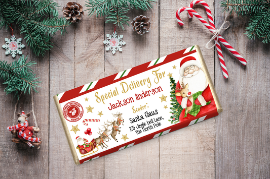 Personalised Chocolate Bar from Santa or Pete the Elf