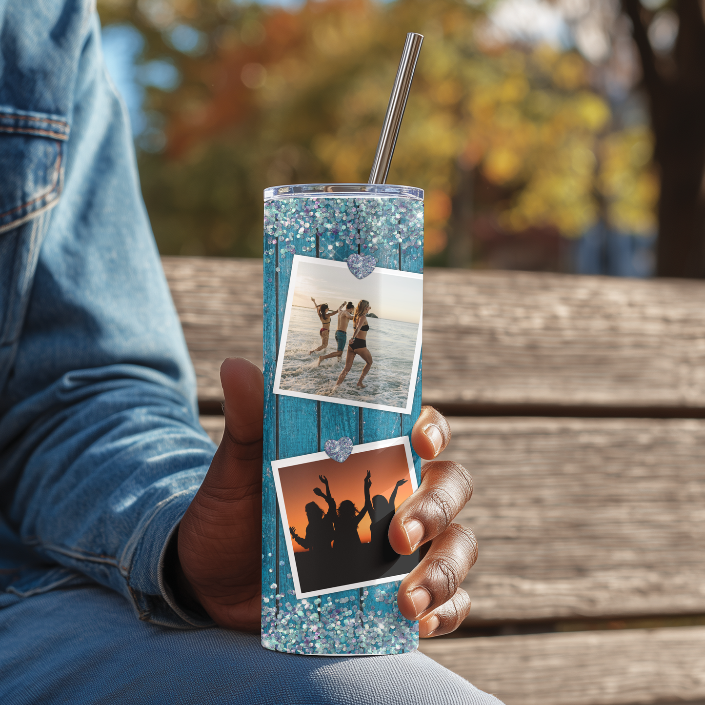 Personalised Photo Skinny Tumbler