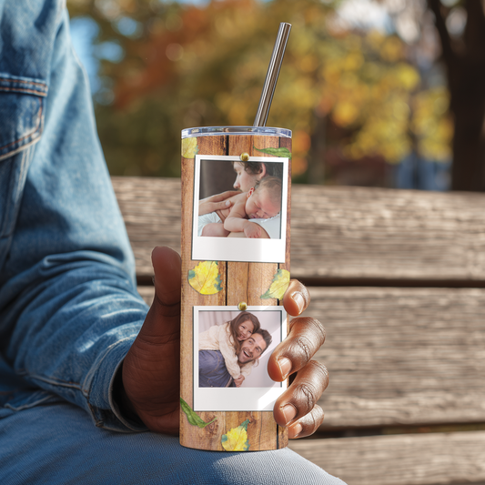 Dad Photo Skinny Tumbler