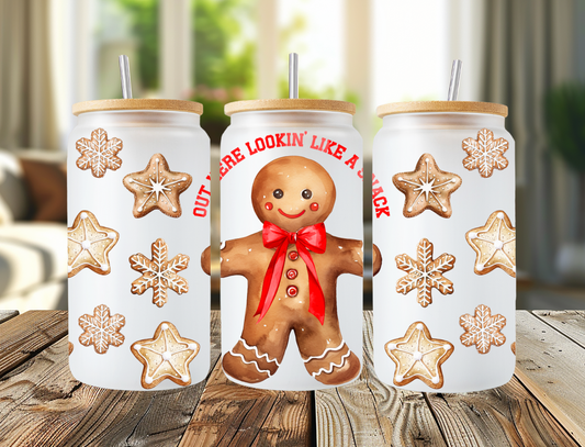 Red Gingerbread Frosted Libbey Can