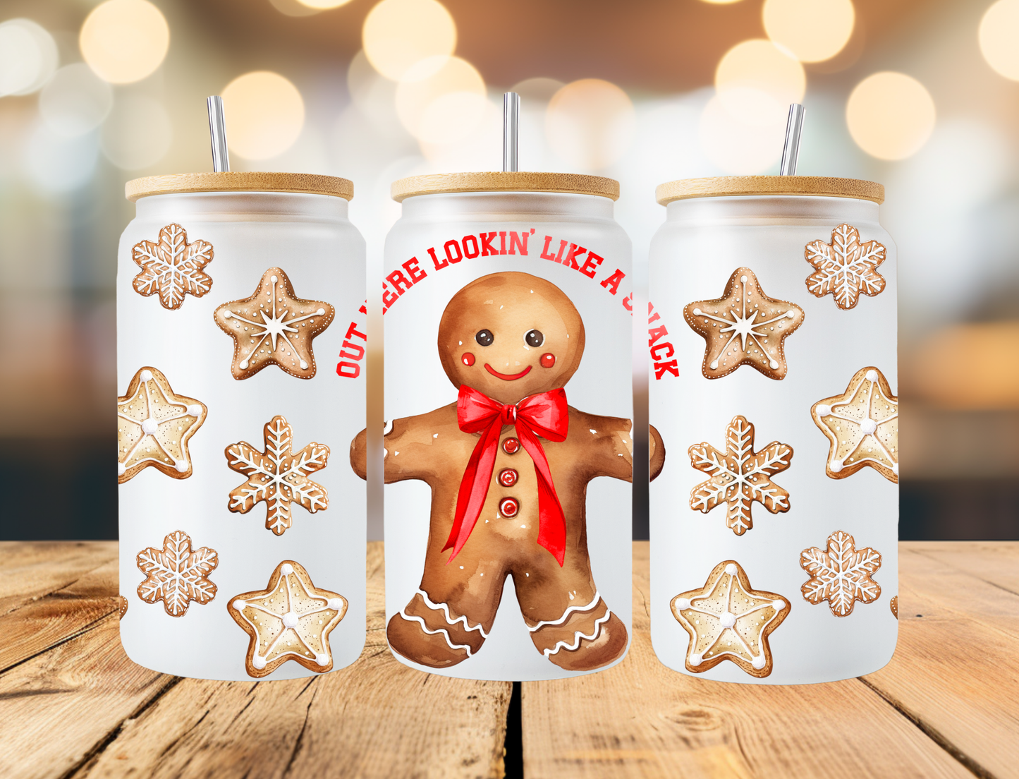 Red Gingerbread Frosted Libbey Can