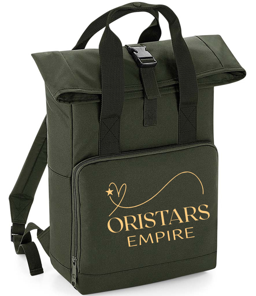 100% recycled Twin Handle Roll-Top Backpack