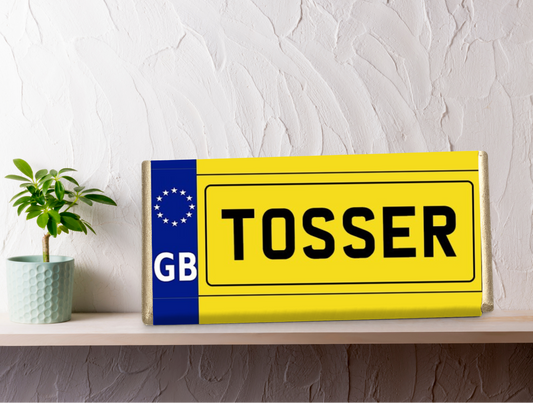 Rude Number Plate Chocolate Bar or Wrapper