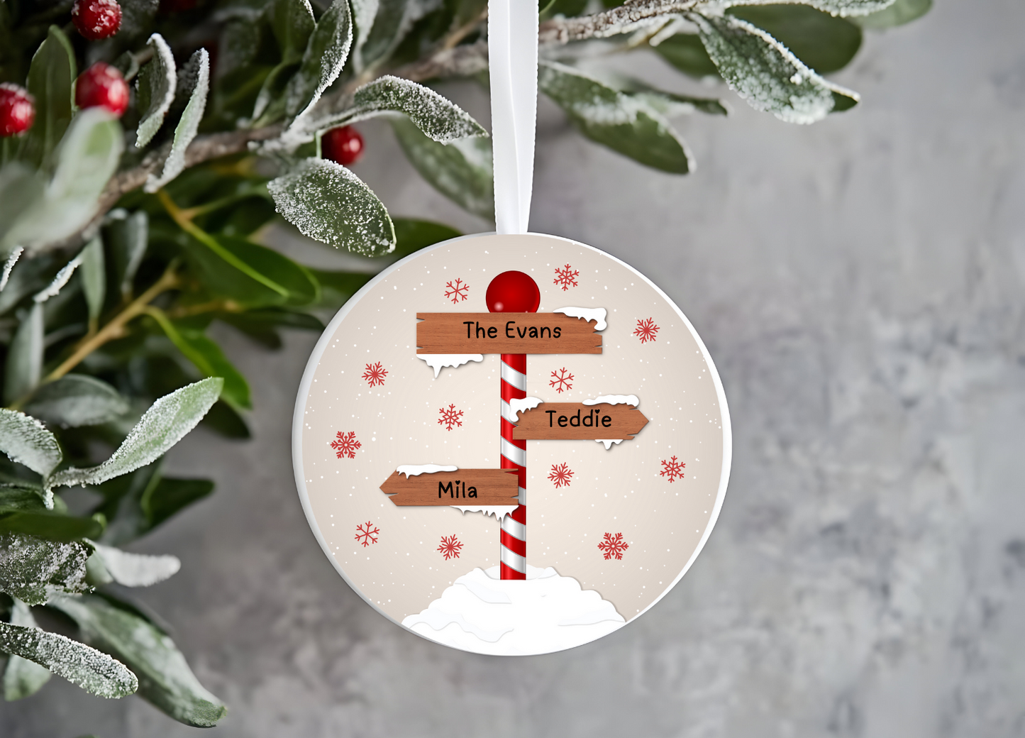 Personalised Family Bauble – Up to 10 Names Custom Names Christmas Ornament,