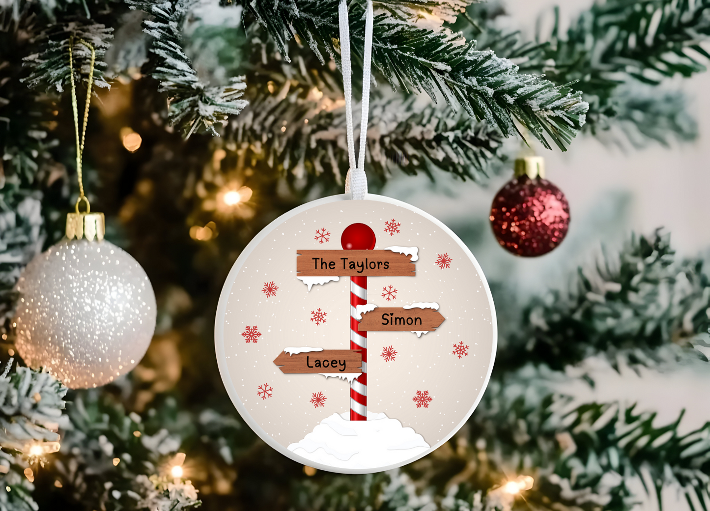 Personalised Family Bauble – Up to 10 Names Custom Names Christmas Ornament,
