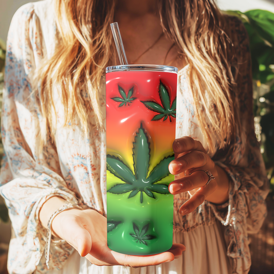 Marijuana 3D Skinny Tumbler