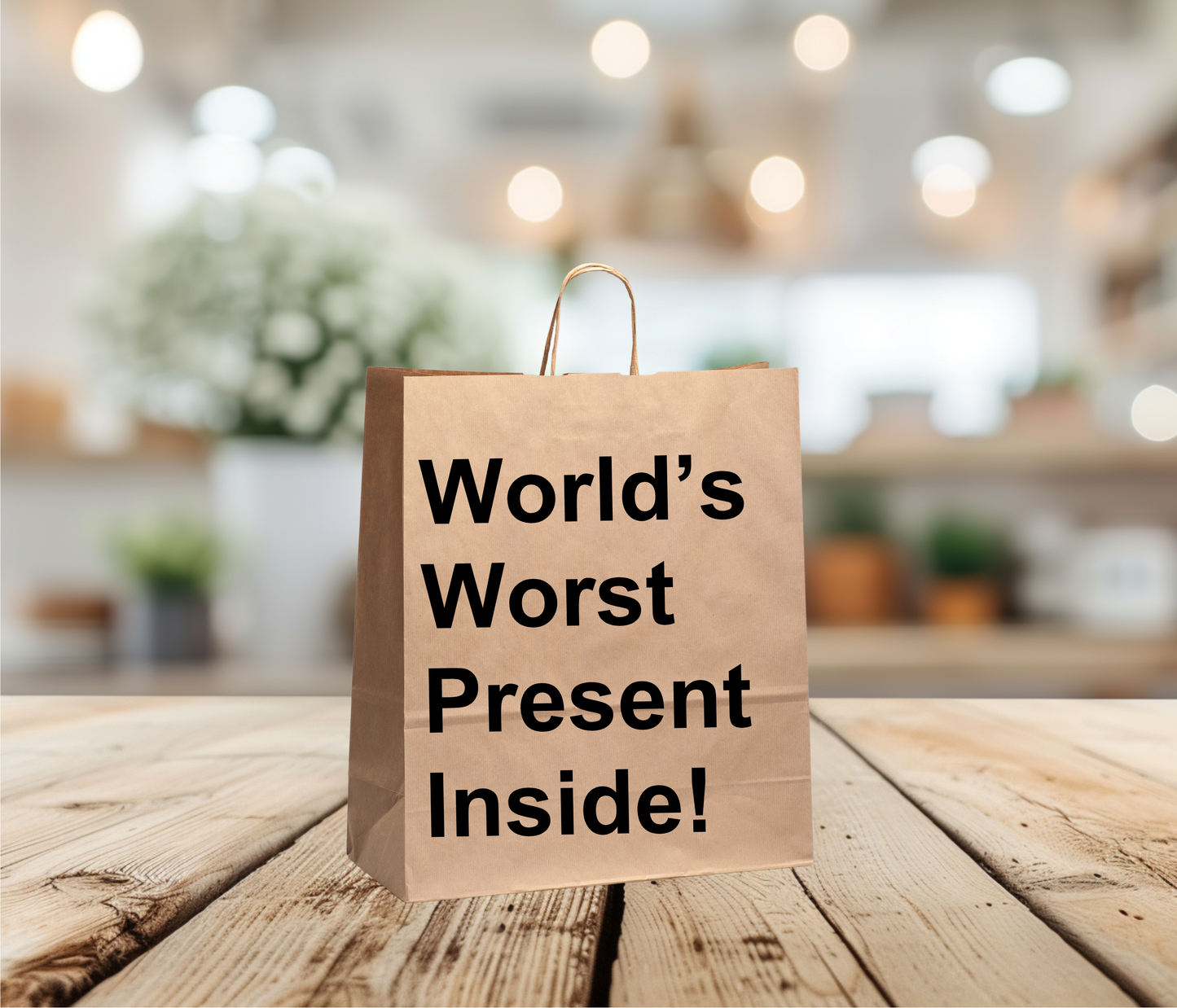 Funny Gift Bag – “World’s Worst Present Inside”